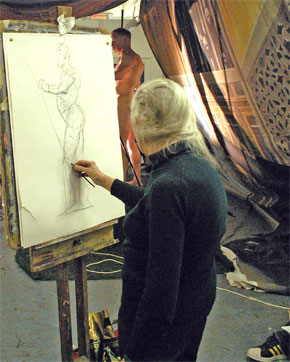 Joan Hargreaves drawing David Windle. Copyright © Malvern Hostick All rights reserved