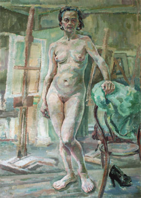 Joan Hargreaves standing nude Copyright © Malvern Hostick All rights reserved