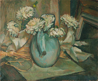 Joan Hargreaves - Vase with flowers. Copyright © Malvern Hostick All rights reserved