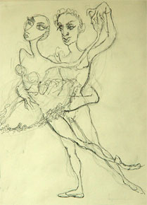 Joan Hargreaves Ballet Illustration Copyright Malvern Hostick All rights reserved