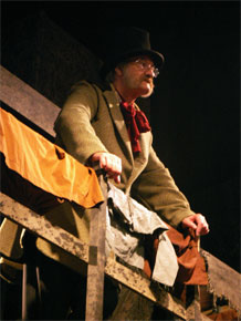 Harlow Playhouse. Oliver Design - Malvern Hostick Copyright ©. Technical rehearsal. Leonard Clarke.